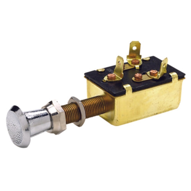 Seachoice 11941 3 Position Push Pull Switch Off/On#1, On Both #1, #2  (Spade)