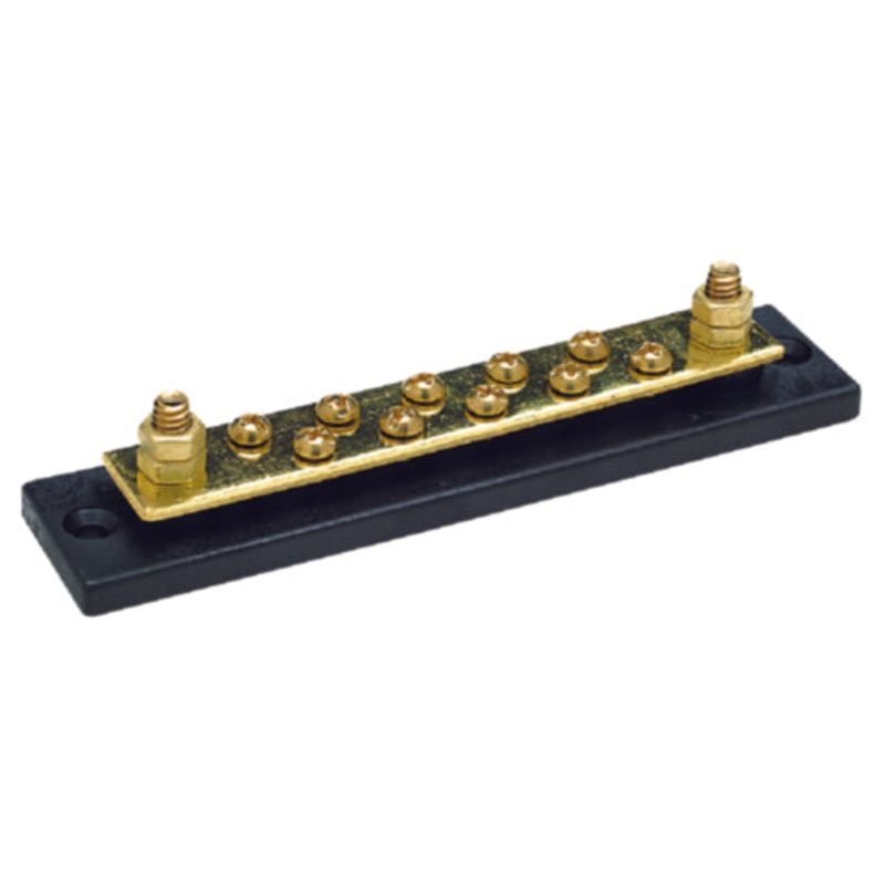 Seachoice 13631 Terminal Block With Brass Stud Terminals and Hex Nuts 10 Gang