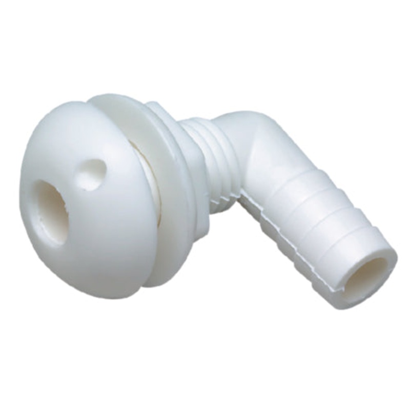 Seachoice 18061 90 Degree Plastic Thru-Hull, White