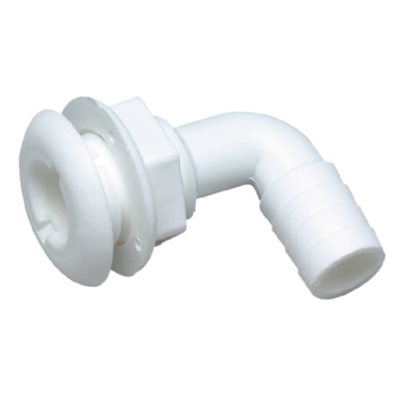 Seachoice 50-18131 90 Degree Plastic Thru-Hull, One Nut Application, White