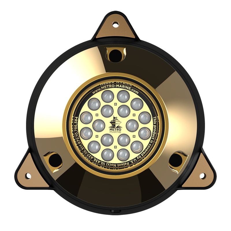 Metro Marine High-Output Surface Mount Underwater Light w/Intelligent Monochromatic LED's - Aqua, 90 Beam