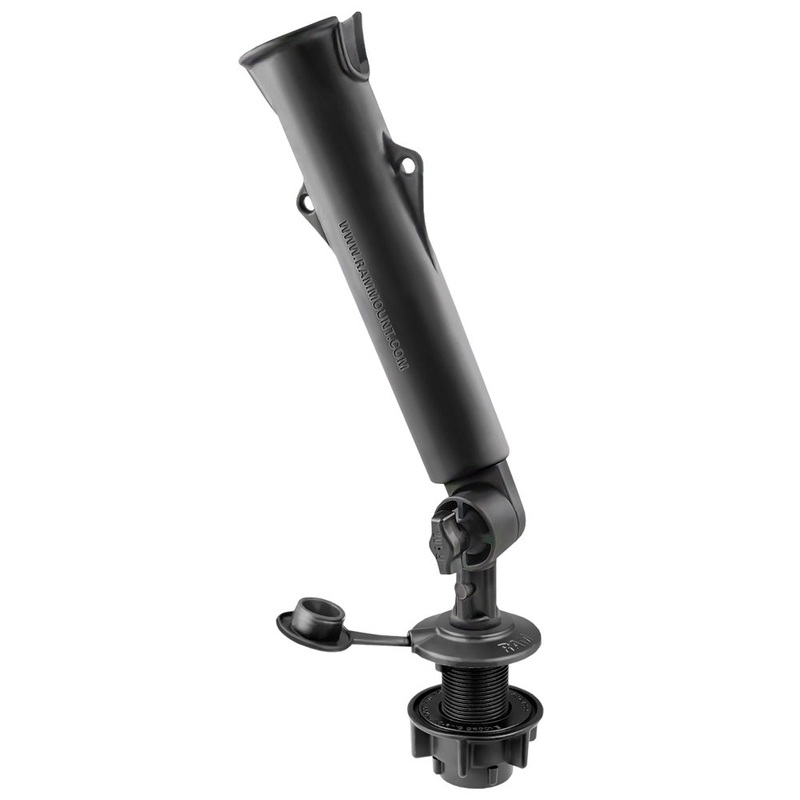 RAM Mount RAM Tough-Tube Fishing Rod Holder w/3" Length Spline Post & Round Flush Mounting Base