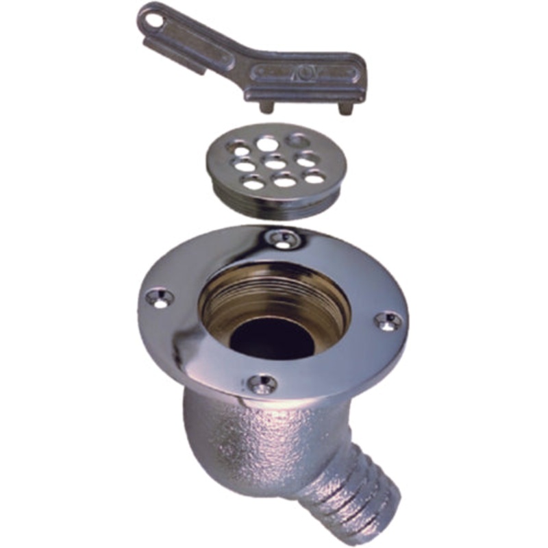 Perko 0142002CHR Chrome Cockpit Scupper, 1-1/2"