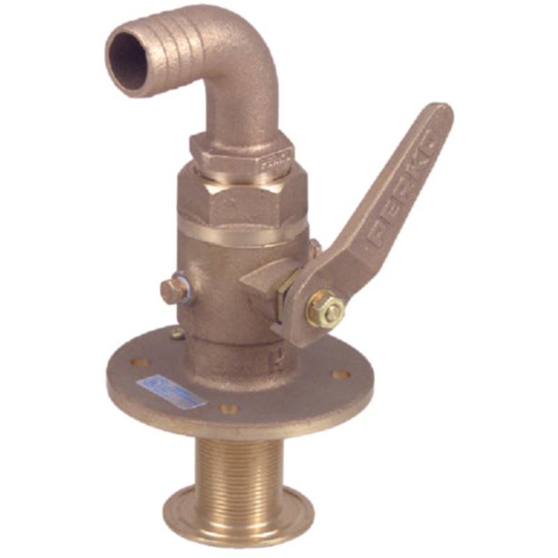 Perko 0834007PLB 1-1/4" Bronze Seacock w/Curved Tail Piece
