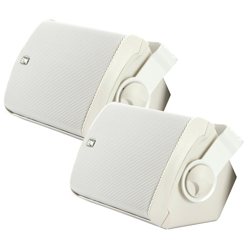 Poly-Planar MA7500W Compact Box Speaker - (Pair) White