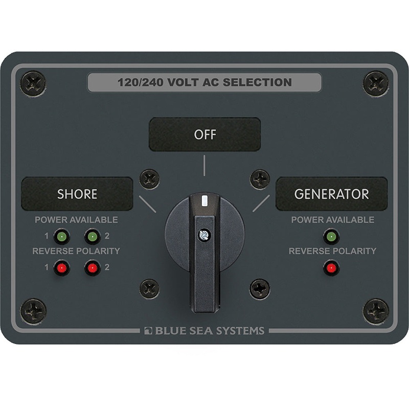 Blue Sea 8386 AC Rotary Switch Panel 30 Ampere 2 Positon + OFF, 4 Pole