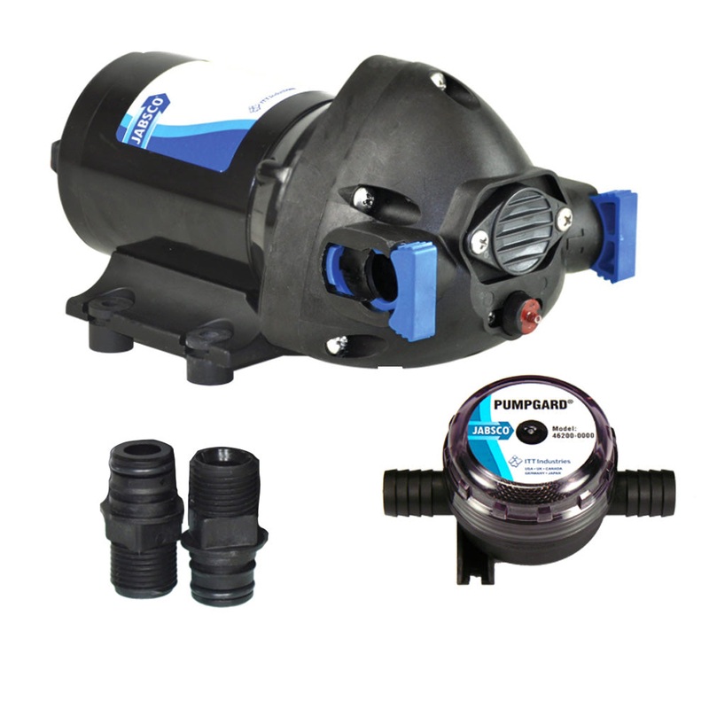 Jabsco Par-Max Shower Drain/General Purpose Pump - 3.5GPM-25psi-12VDC - w/Strainer