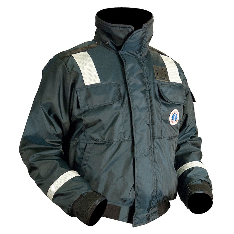 Mustang Classic Bomber Jacket w/SOLAS Reflective Tape - Large - Navy