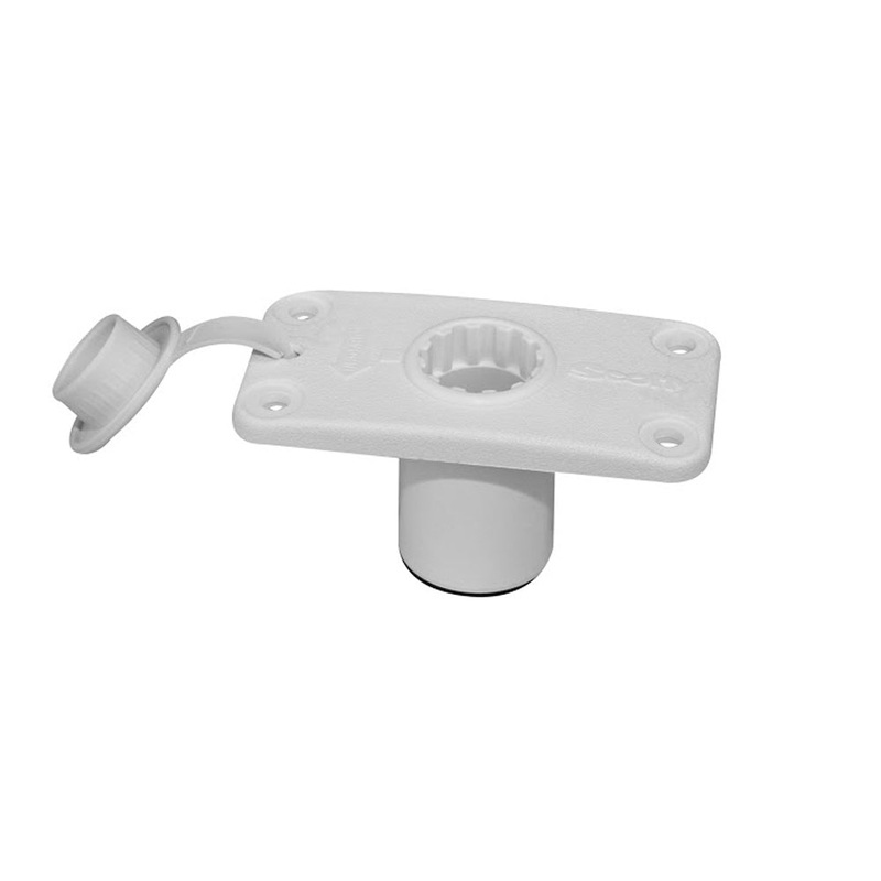 Scotty 244 Flush Deck Mount White w/Rain Cap