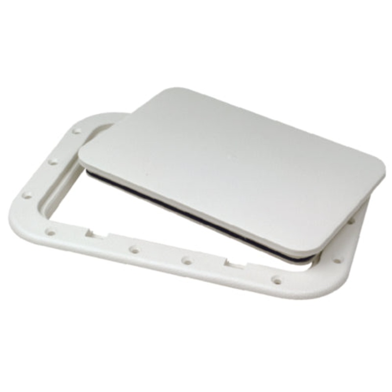 Seachoice 39121 Polypropylene 7" x 11" ID Pry-Out Type Hatch-White
