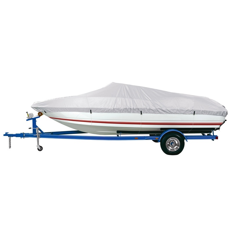 Dallas Manufacturing Co. Reflective Polyester Boat Cover A - Fits 14'-16' V-Hull Fishing Boats - Beam Width to 68"