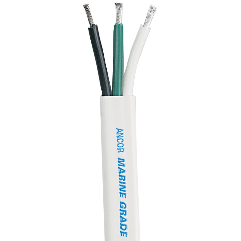 Ancor White Triplex Cable - 6/3 AWG - Flat - 100'