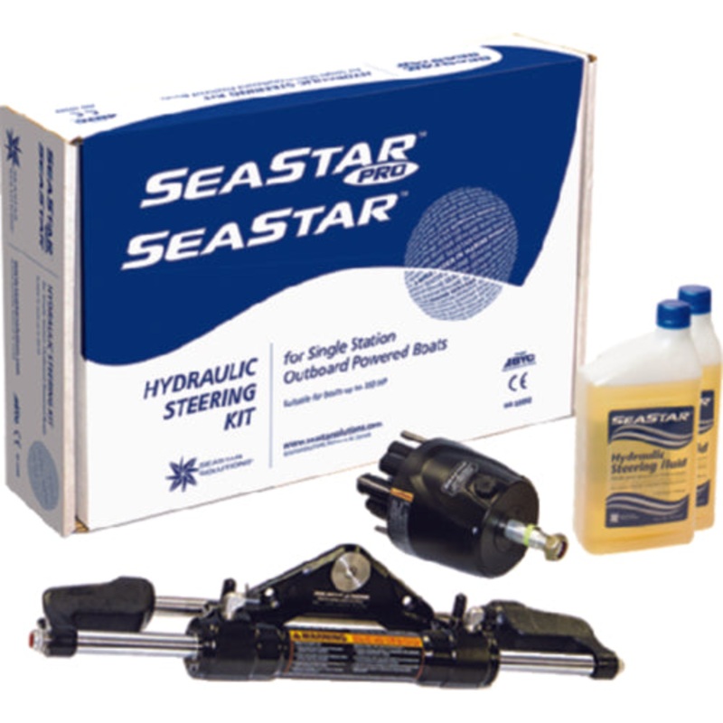 Seastar HK6400A3 SeaStar HK6400A-3 Steering Kit System w/ 1.7 Helm, Pivot Cylinder & Hydraulic Oil