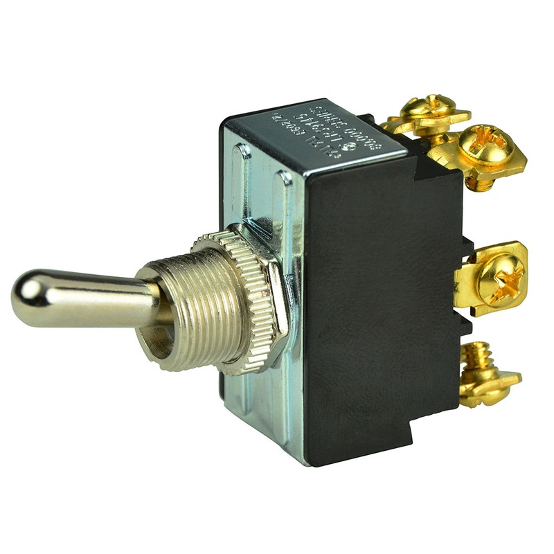 BEP DPDT Chrome Plated Toggle Switch - (ON)/OFF/(ON)