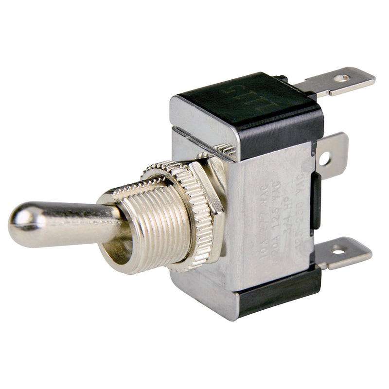BEP SPDT Chrome Plated Toggle Switch - (ON)/OFF/(ON)